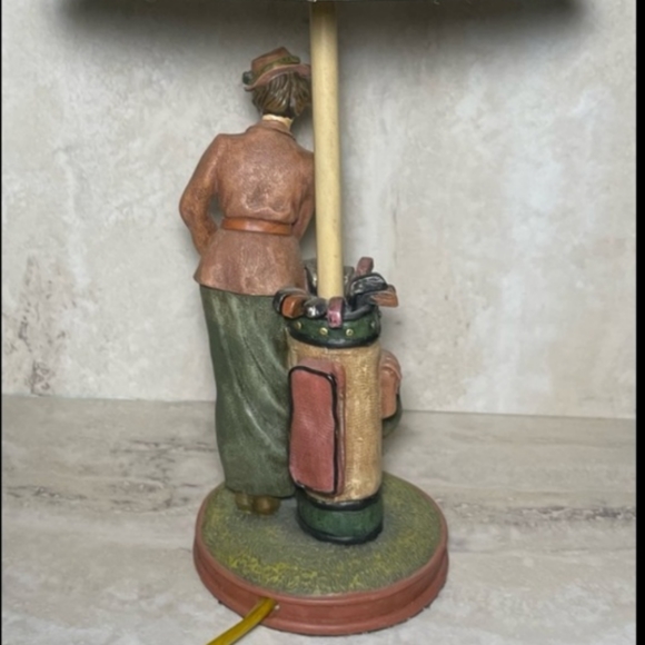 "Extremely Rare" & Unique Vintage Lady Golfer Lamp & Shade 15” Homestead Shoppe - Picture 5 of 8